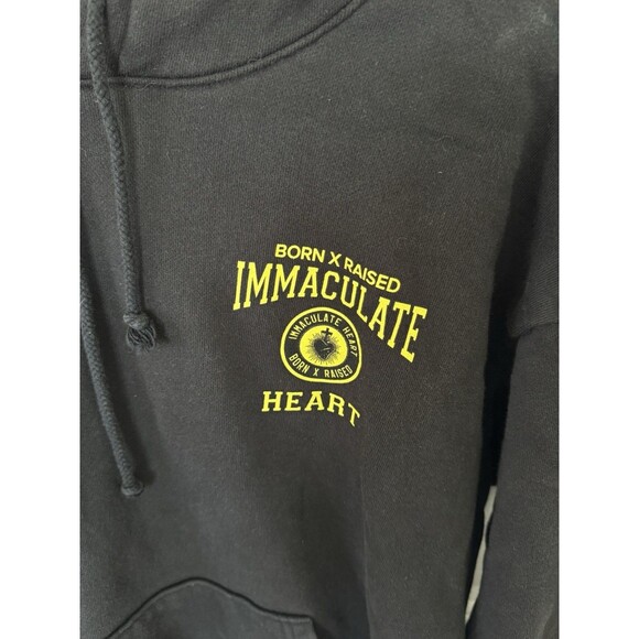 Born x Raised Immaculate Heart Hoodie Black Rare Heavyweight XL - Picture 2 of 6